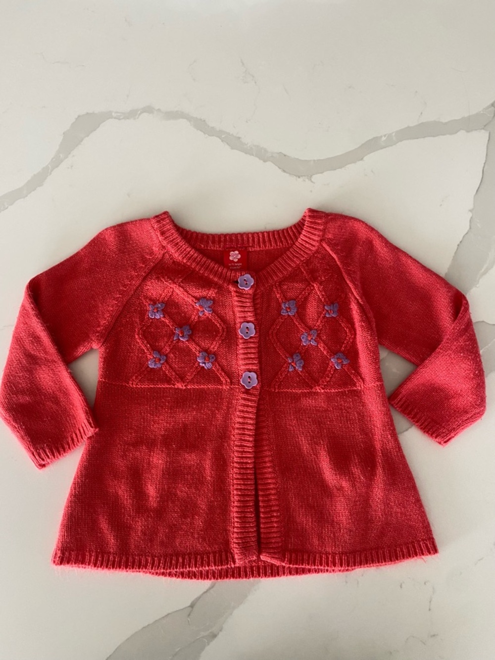 Vtg y2k Pumpkin Patch floral Knit Cardigan Sweater Girls 12-18M